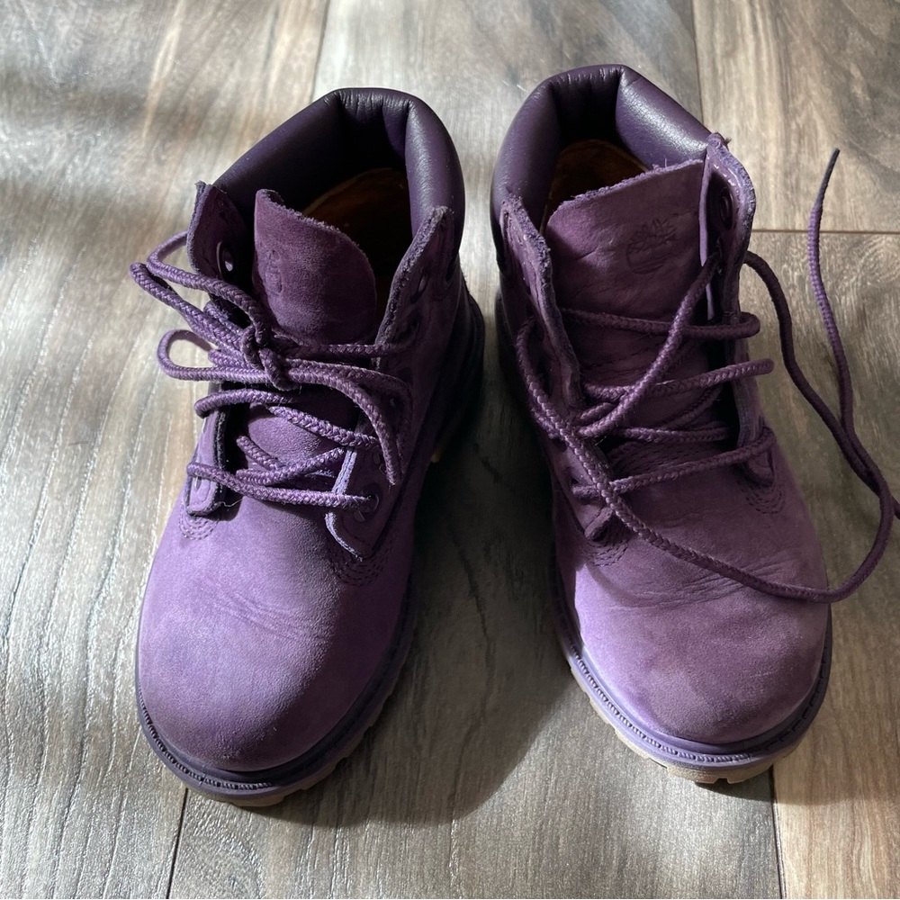 Timberland kids purple boots size 7